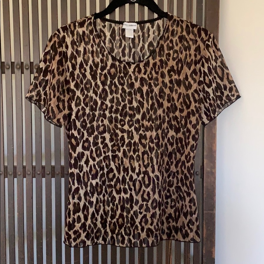 Dolce and Gabbana animal print sheer top